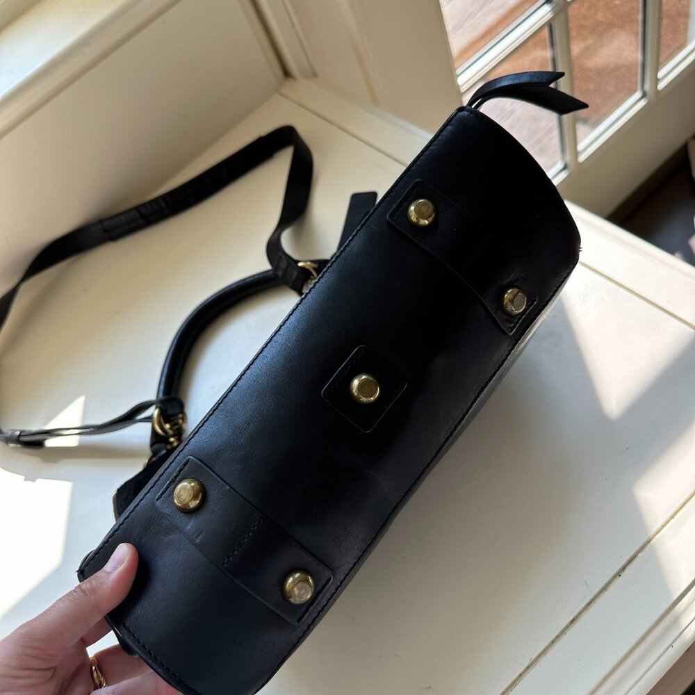 Joy Gryson Ruby Mid Sized Shoulder Bag Black Leat… - image 5